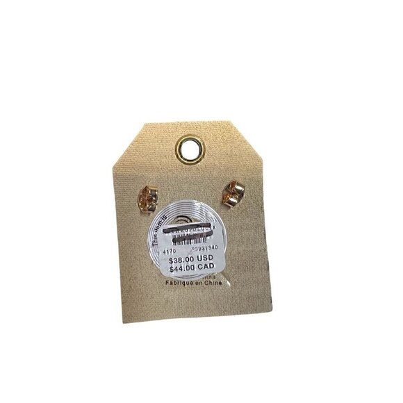 Anthropologie Gold-Tone Sculpted Hoop Earrings, C-SHAPE, GOLD TONE - Picture 4 of 4